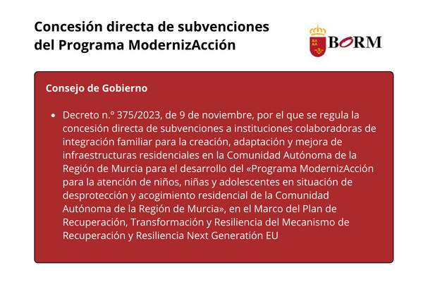 Subvenciones del Programa ModernizAcción
